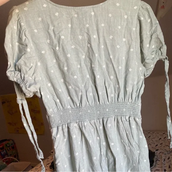 Universal Thread Sage Green Button-Up Baby Doll Dress - Picture 3 of 5